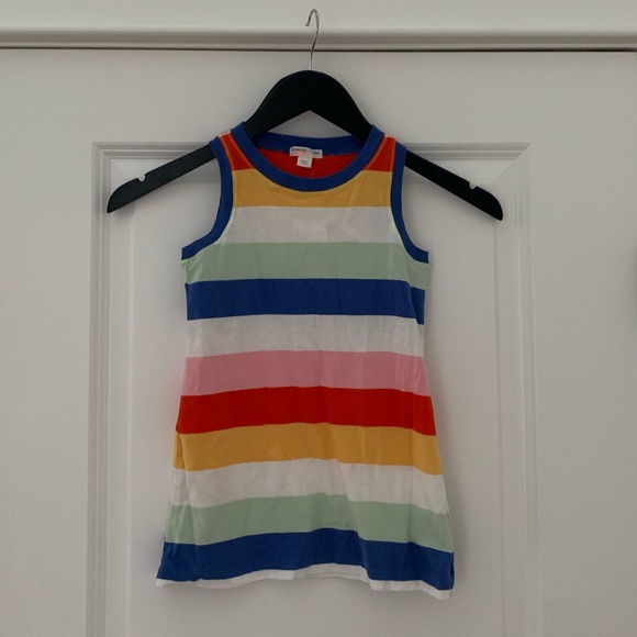J.Crew Girls' tank dress in rugby rainbow stripe - Picture 2 of 3